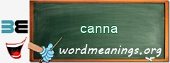 WordMeaning blackboard for canna